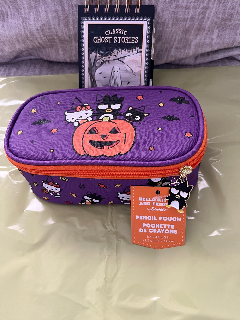 Sanrio Purple & Orange Halloween Hello Kitty Friends Pencil or Cosmetics Pouch